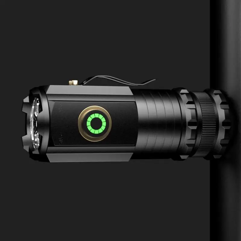 Linternas LED de mano de alto lúmenes, diseño de tres ojos, linterna LED de mano, resistente al agua, compacta, brillo ajustable, Mini