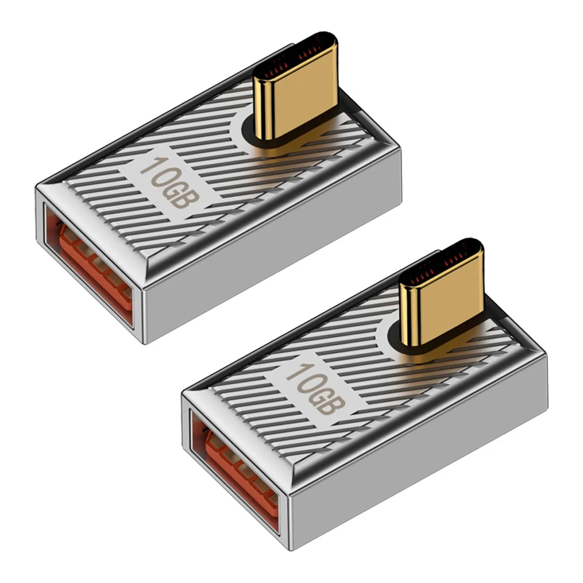 ROO 2Pcs 120W USB C to USB3.1 OTG 90° Adapter 10Gbps USBC Male to USB3.1 Female Right Angle Data Connector for Legion Go view 3