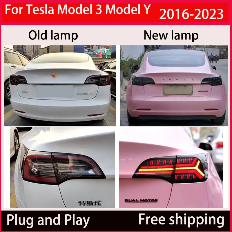 Car Styling Tail Lamp For Tesla Model 3 Model Y 2016-2023 Tail Lights LED Dynamic Signal DRL Brake Reverse auto Accessories