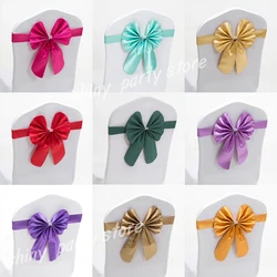 Hotel Wedding Ceremony Elastic Chair Back Flower Chair Cover Butterfly Wedding Gift Band Ribbon Chair Back Decoration Washable