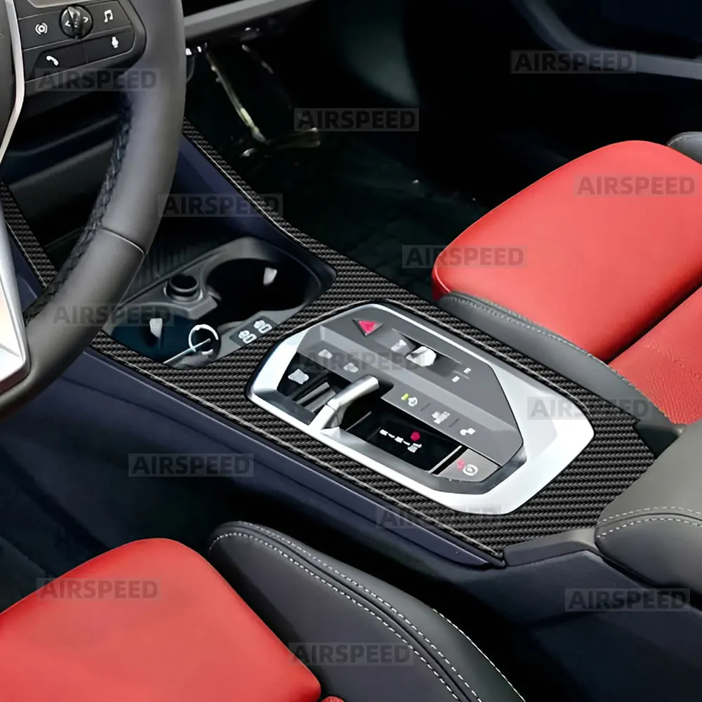 For BMW 1 Series F40 F70 2 Series F74 F44 2024-2026 Soft Carbon Fiber Car Center Control Gear Panel Frame Sticker Accessories