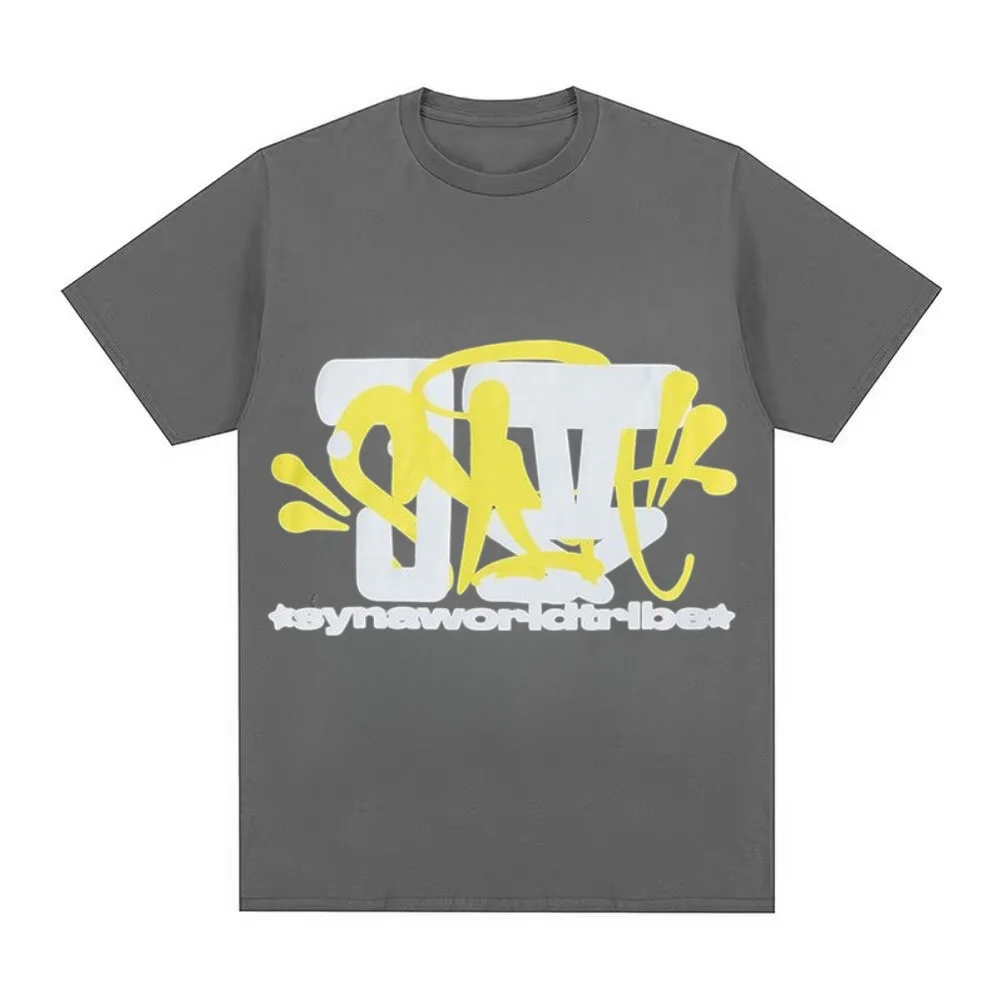 

Summer European and American Trendy Brand Drill New High Street Loose Pure Cotton T-shirt Trendy Casual Short Sleeves