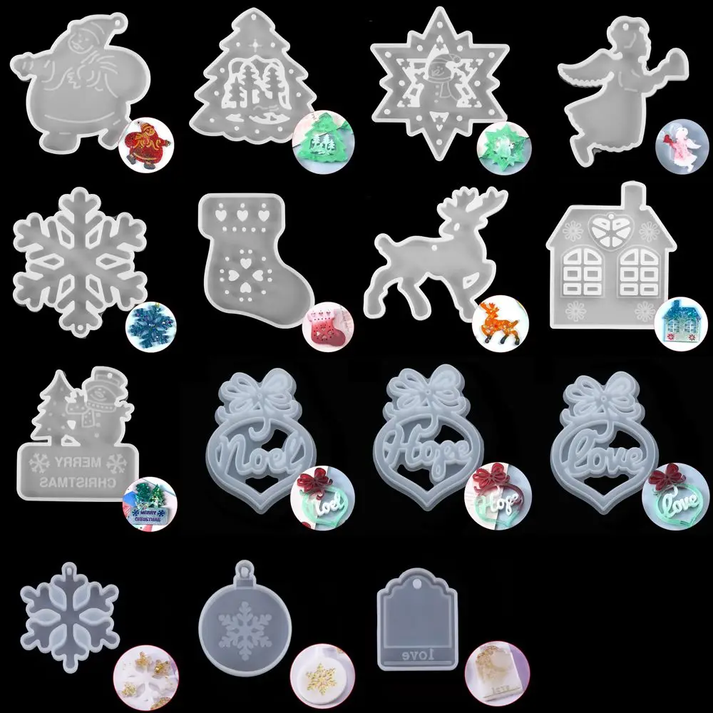 Bag Decoration Hanging Tags Jewelry Making Tools Xmas Ornament Epoxy Resin Molds Crystal Resin Mold Silicone Mould