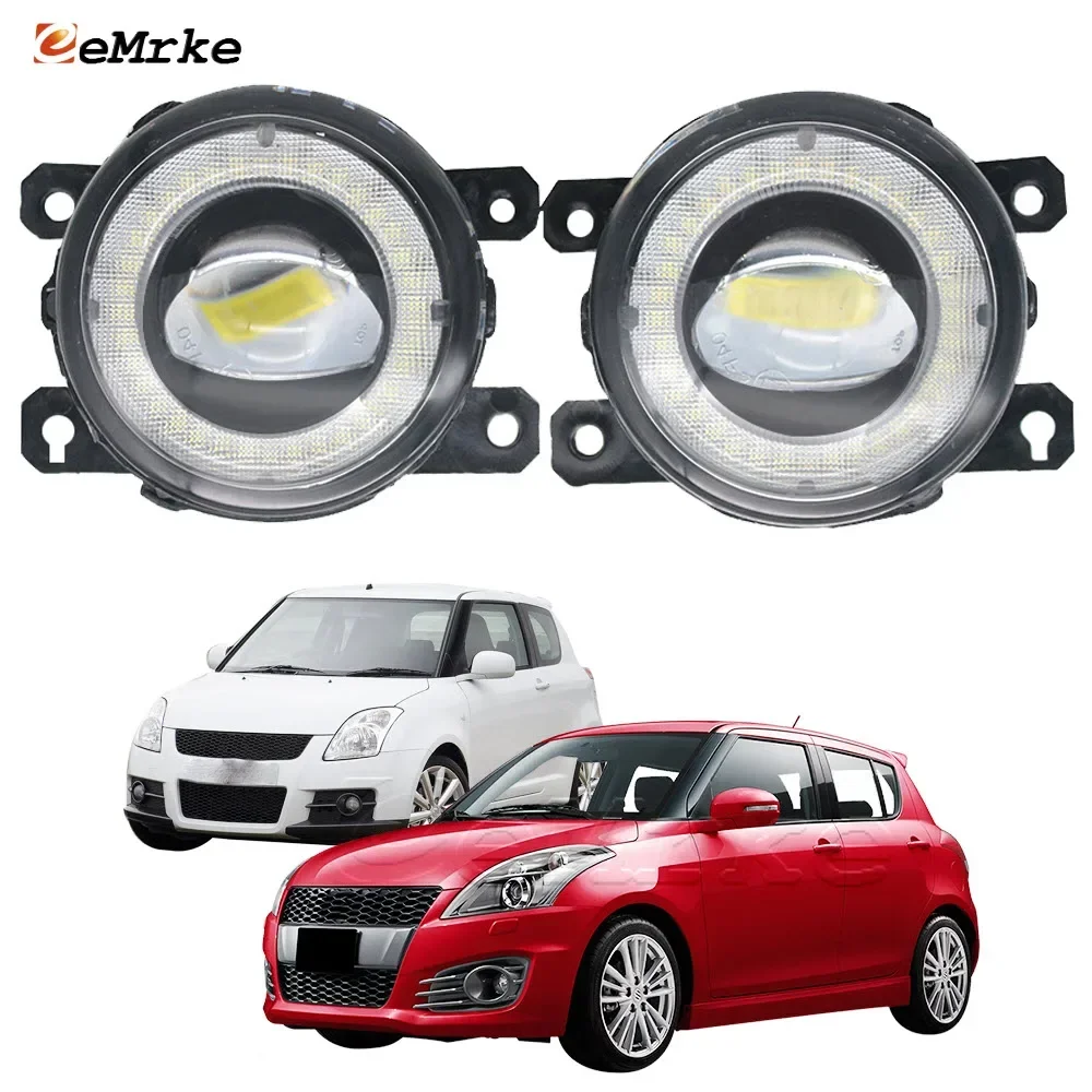 

2-Pcs Led Angel Eye DRL Lens Fog Lights Assembly + Daytime Runinng Light Ring Car Lamp PTF for Suzuki Swift Sport 2005-2018