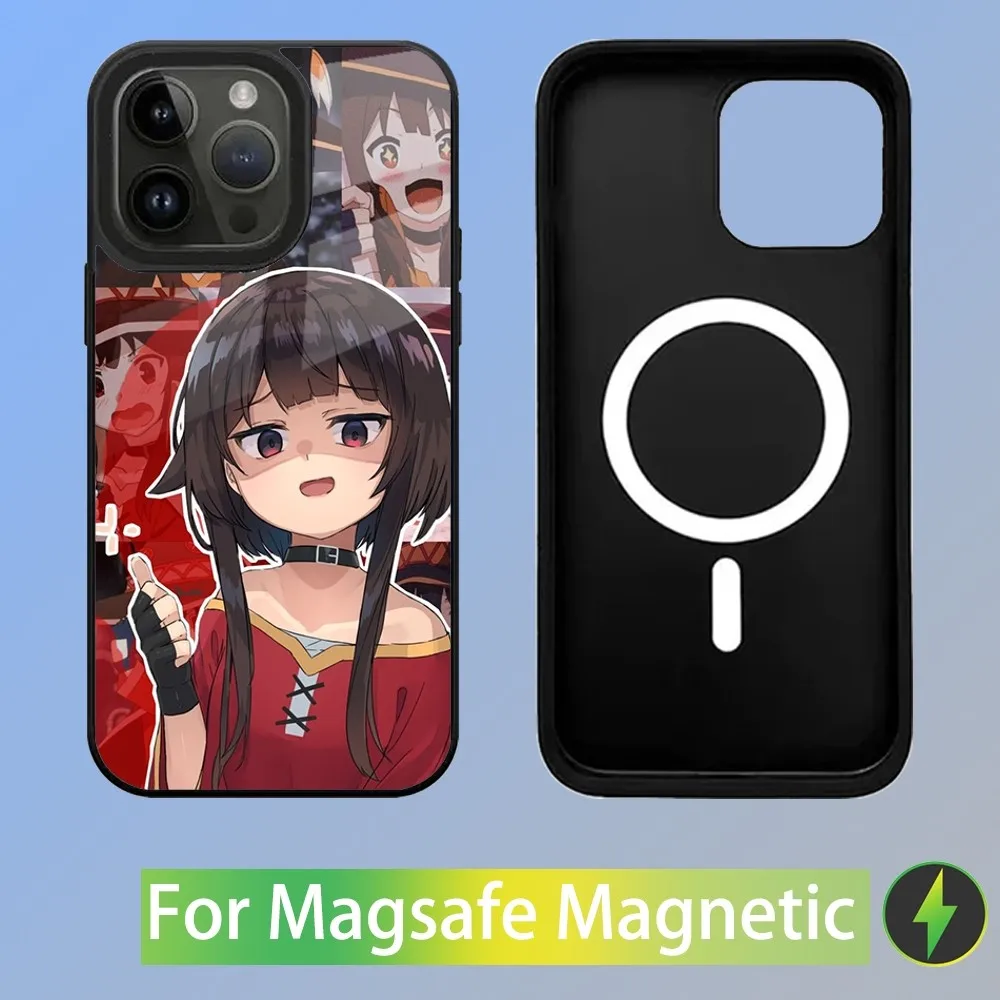 Megumin Anime K-KonoSubaS Phone Case For iPhone 16,15,14,13,12,11,Plus,Pro,Max Mini Magsafe Magnetic Wireless Charging