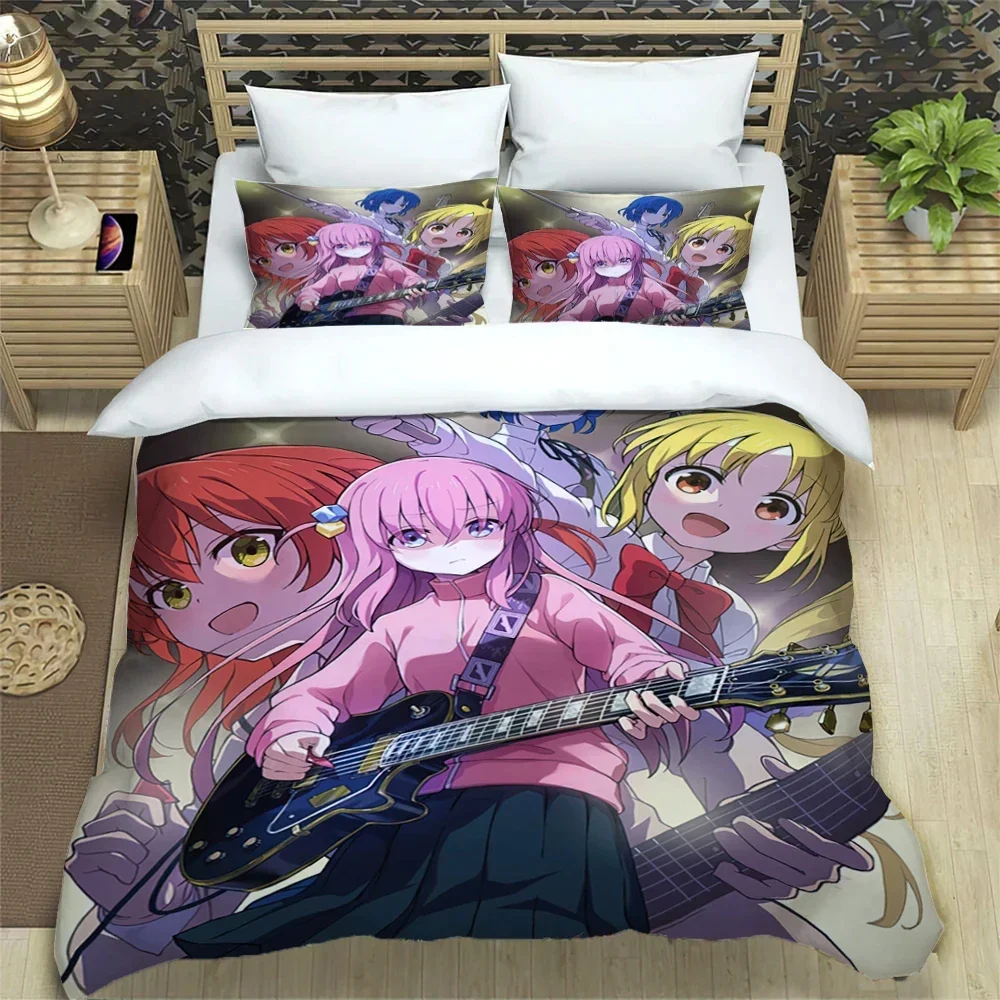 Anime Bocchi the Rock Kessoku Band Bedding Set Duvet Cover Bed Set Quilt Cover Pillowcase Comforter king Queen Size Boys Adult