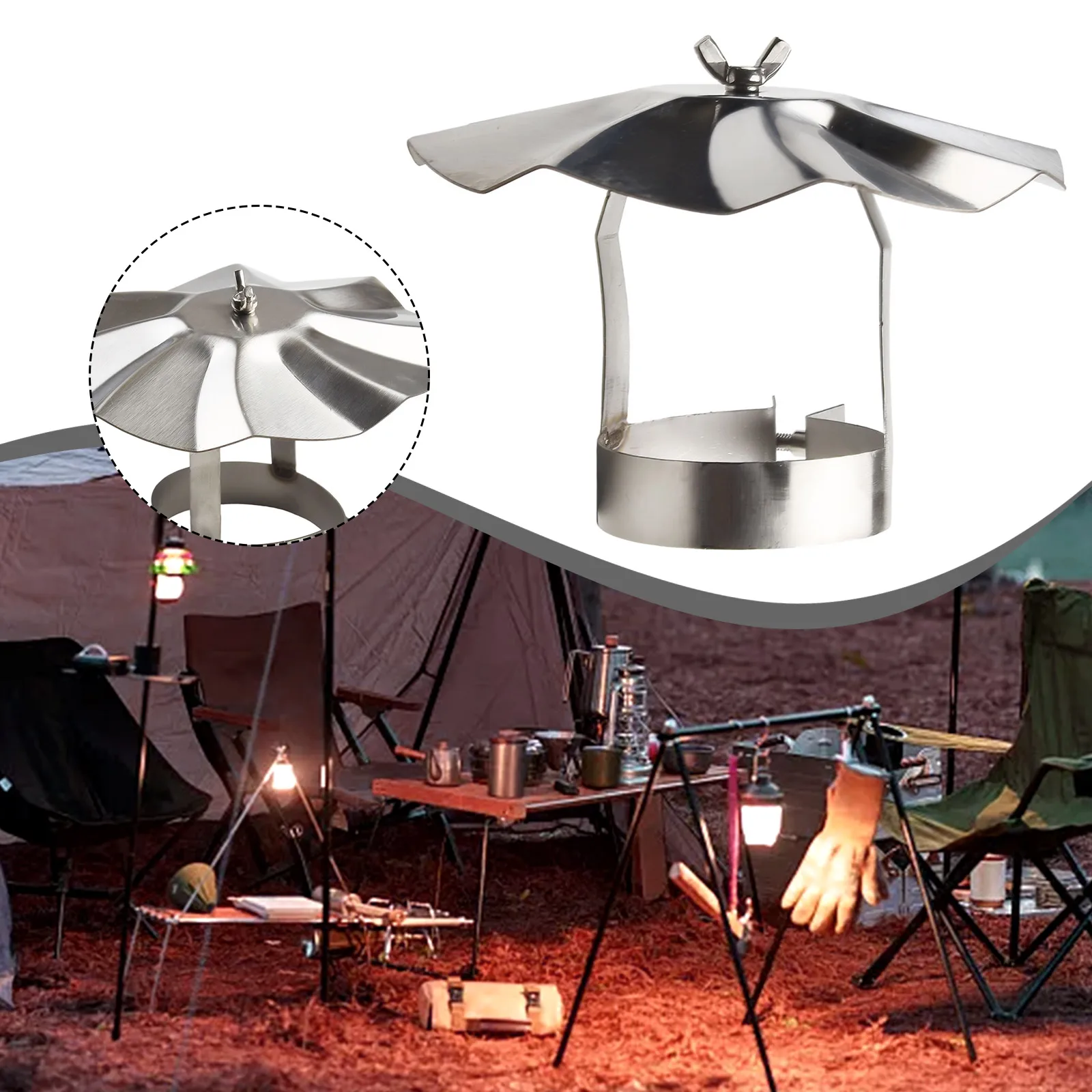 /Stainless /Steel /Wood Stove Chimney Cap Umbrella Hat Rain Cover Cowl Flue Pipe Protector For Outdoor Camping Cooking Supplies