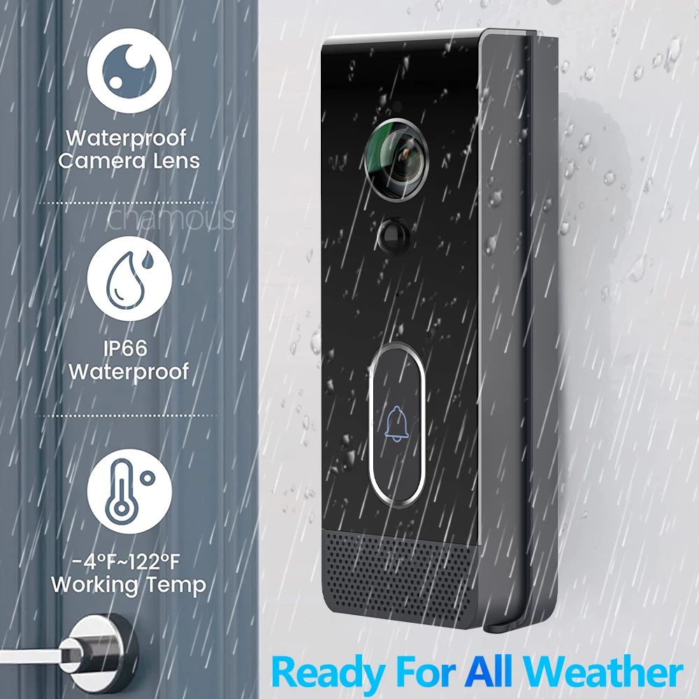 Tuya WiFi Doorbell Camera Outdoor Waterproof IP65 Wireless Video Doorbell Battery Security Protection Door Phone Alexa SmartLife