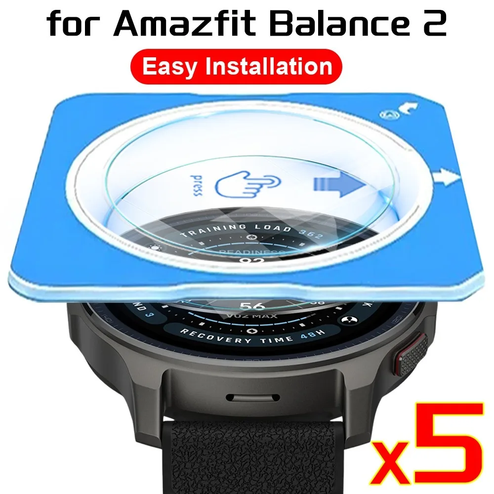 

Tempered Glass for Amazfit Balance 2 Smartwatch HD Clear Anti-Scratch Screen Protectors Balance2 Film With Tool Easy Install Kit