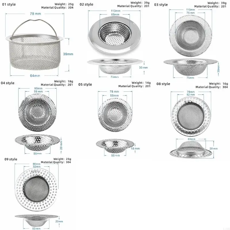 L4mb dapur wastafel air wastafel wastafel mesh alat dapur stainless steel lantai kamar mandi drain drain shower penangkap rambut