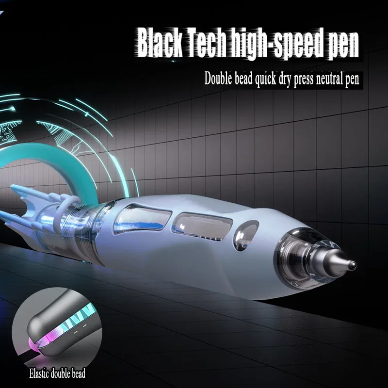 قلم حبر جاف سريع التجفيف ، كبسولة الفضاء ، التكنولوجيا السوداء ، فقط للطلاب ، قلم توقيع الامتحانات ، والأزياء