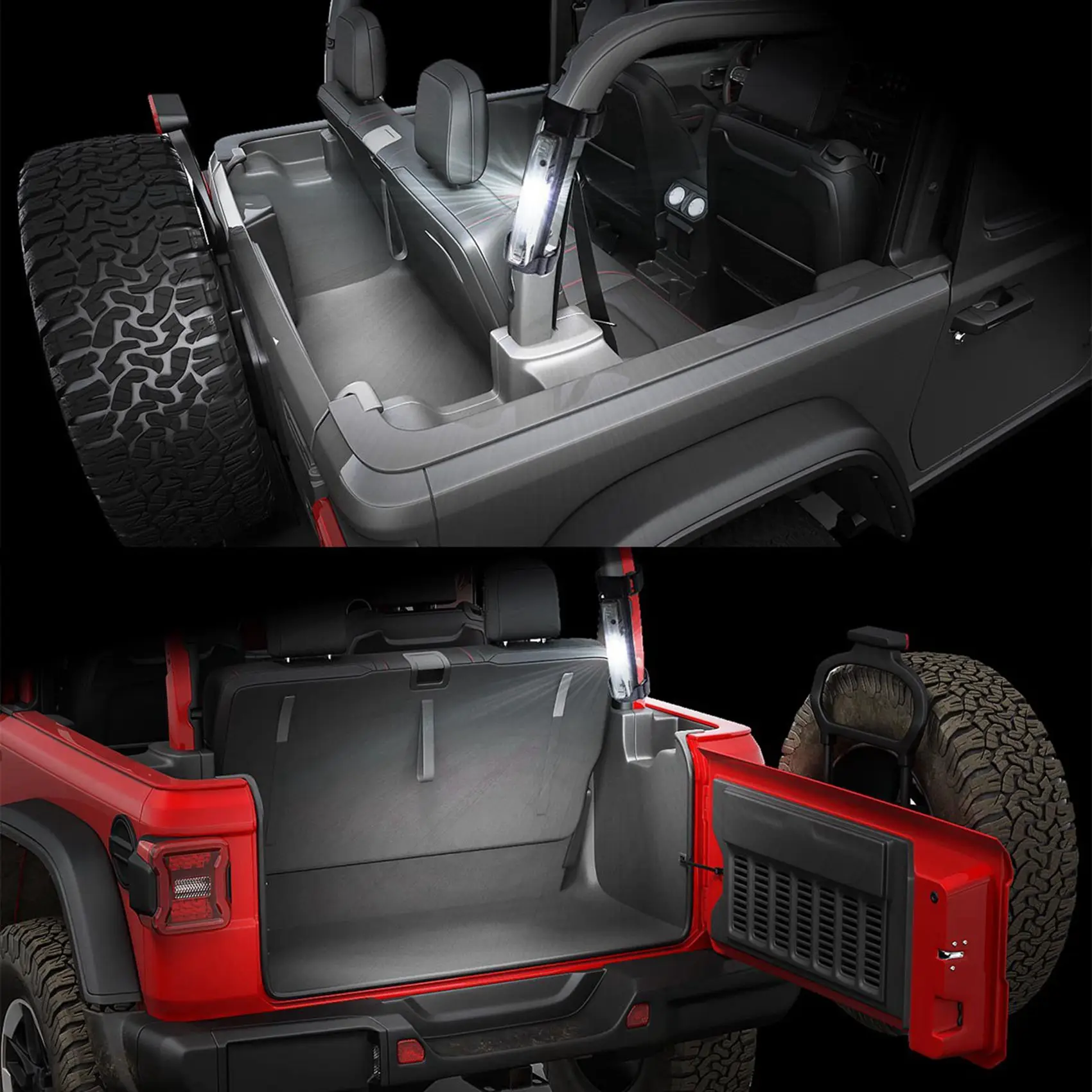 

2X UTV ATV Interior Light, Universal Roll Bar Mount LED Light Roof Top Lamp For Polaris RZR Can-Am Car Smoked Shell