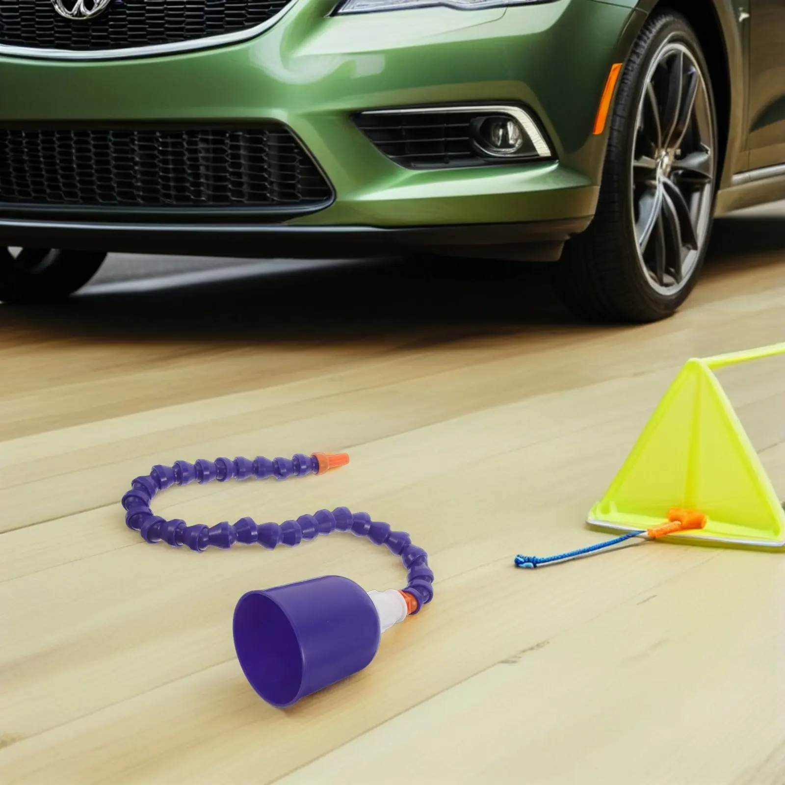 

Flexible Plastic Funnel for Vehicles Universal Fit for Engine Oil Transmission Fluid Fuel Coolant Leak Resistant Garage
