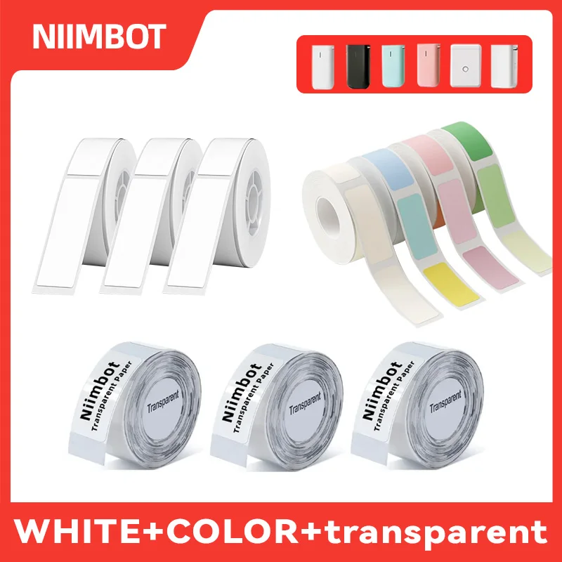 Niimbot D11 D110 D101 Mini Label Printer Color Transparent White Label Paper Waterproof and Oil proof Label Sticker