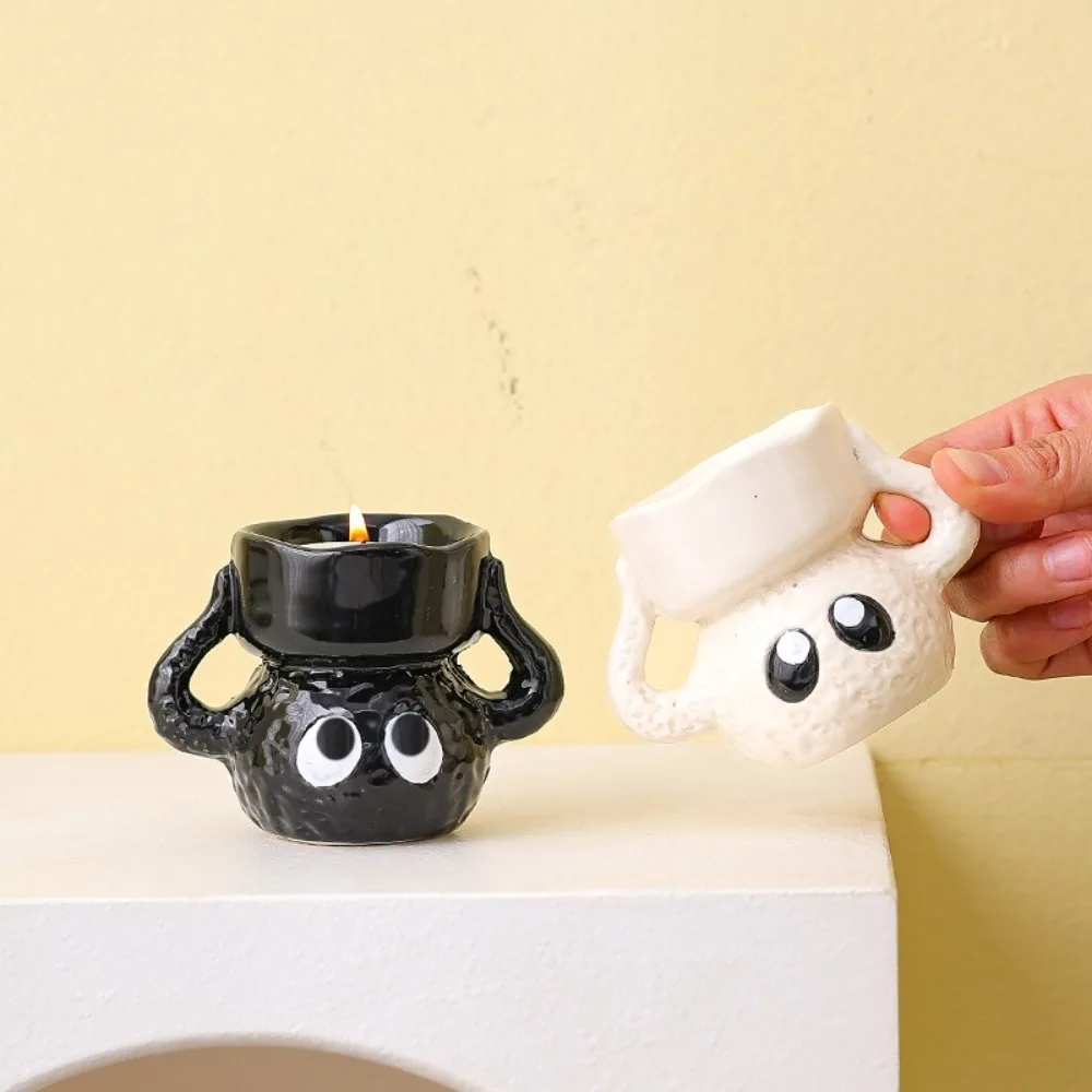 3PCS Ceramic Candle Holders, Creative Desktop Decorations, Party Events, Home Decor, Holiday Decorations