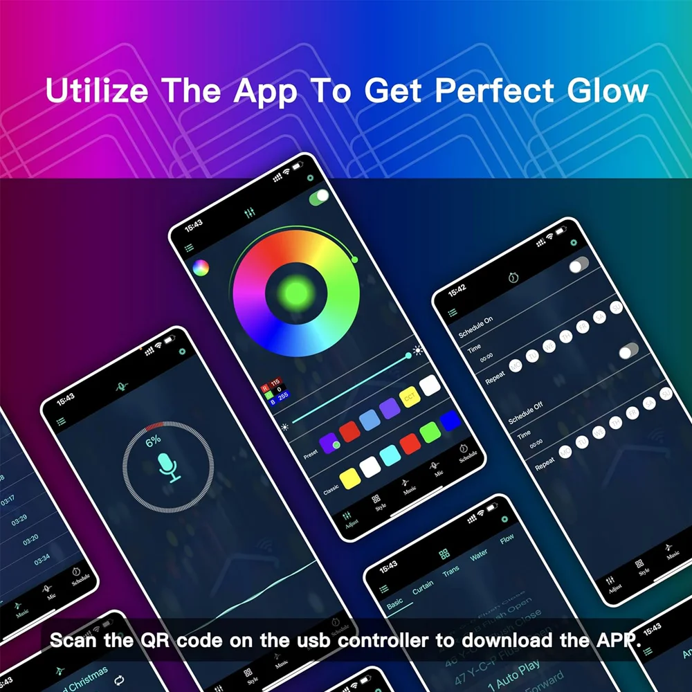 Smart LED Curtain Lights LED Fairy Lights App Control Music Sync DIY Pattern Waterproof for Indoor Outdoor Party Decor Lighting