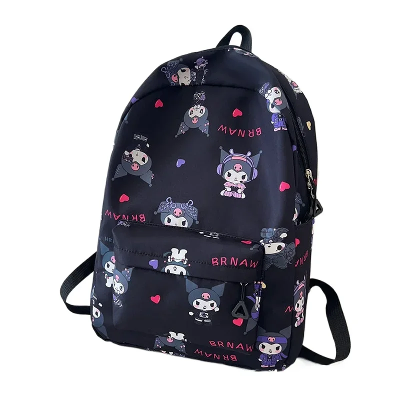 Kawaii Kuromi Shool Backpack for Girl Women Large Capacity Lightweight School Bag Cartoon Printing Nylon Fabric
