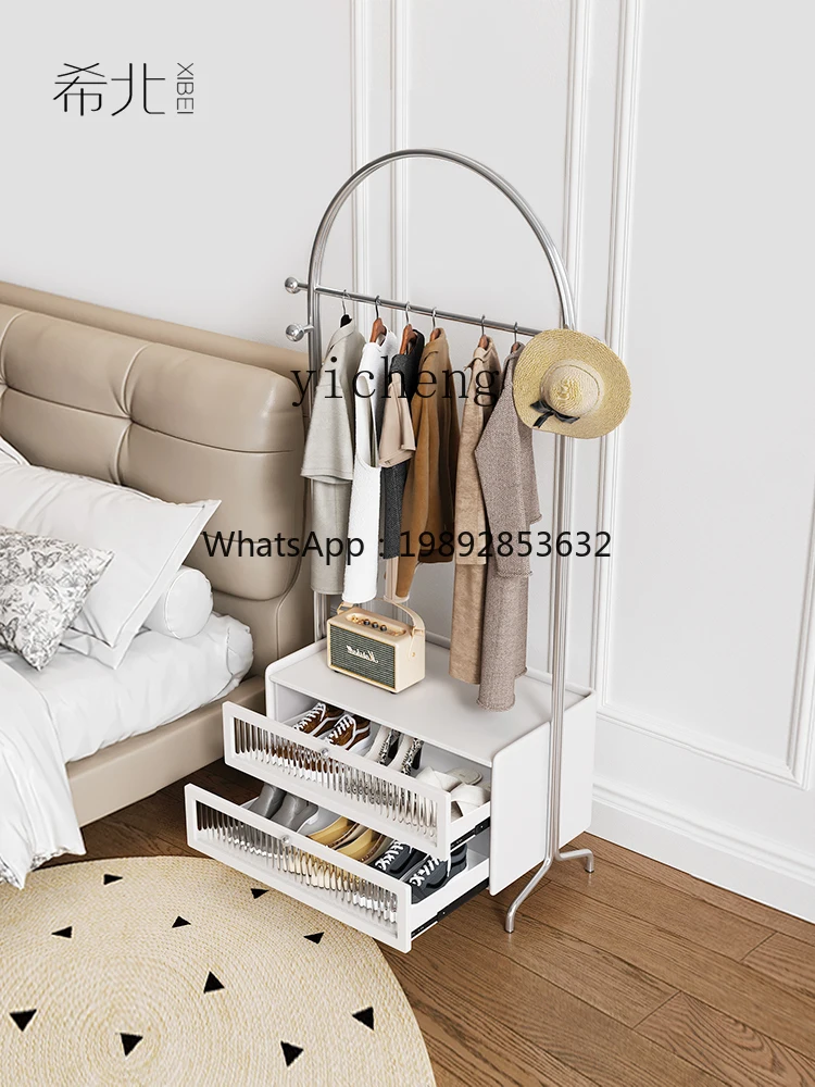 Zf Floor-Type Clothes Tree Shoe Rack Integrated Bedroom Multi-Functional Doorway Hallway Living Room Overnight Hanger