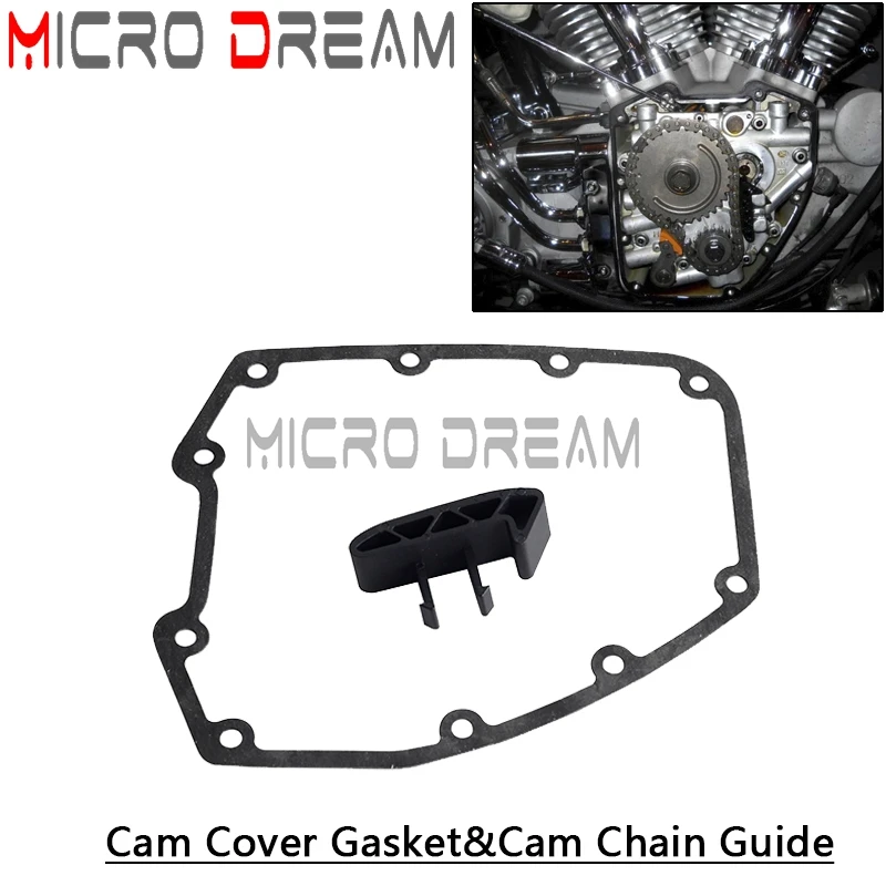 For Harley Dyna Street Bob Wide Glide FLD Twin Cam 1999-17 Motorcycle Cam Chain Guide Tensioner & Camshaft Cam Gear Cover Gasket