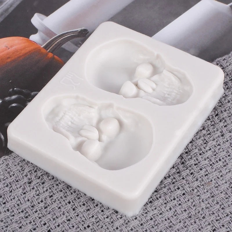 3D Skeleton Head Skull Silicone DIY Chocolate Candy Molds Party Cake Decoration Mold Pastry Baking Decoration Tools