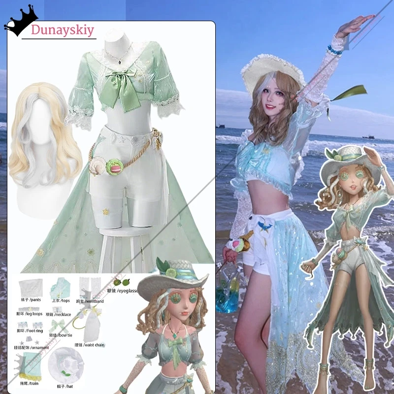 Juego Identity V disfraces Cosplay sobreviviente Barmaid Demi Bourbon sal marina Mocktail piel juego de rol vestidos de mujer trajes de Anime