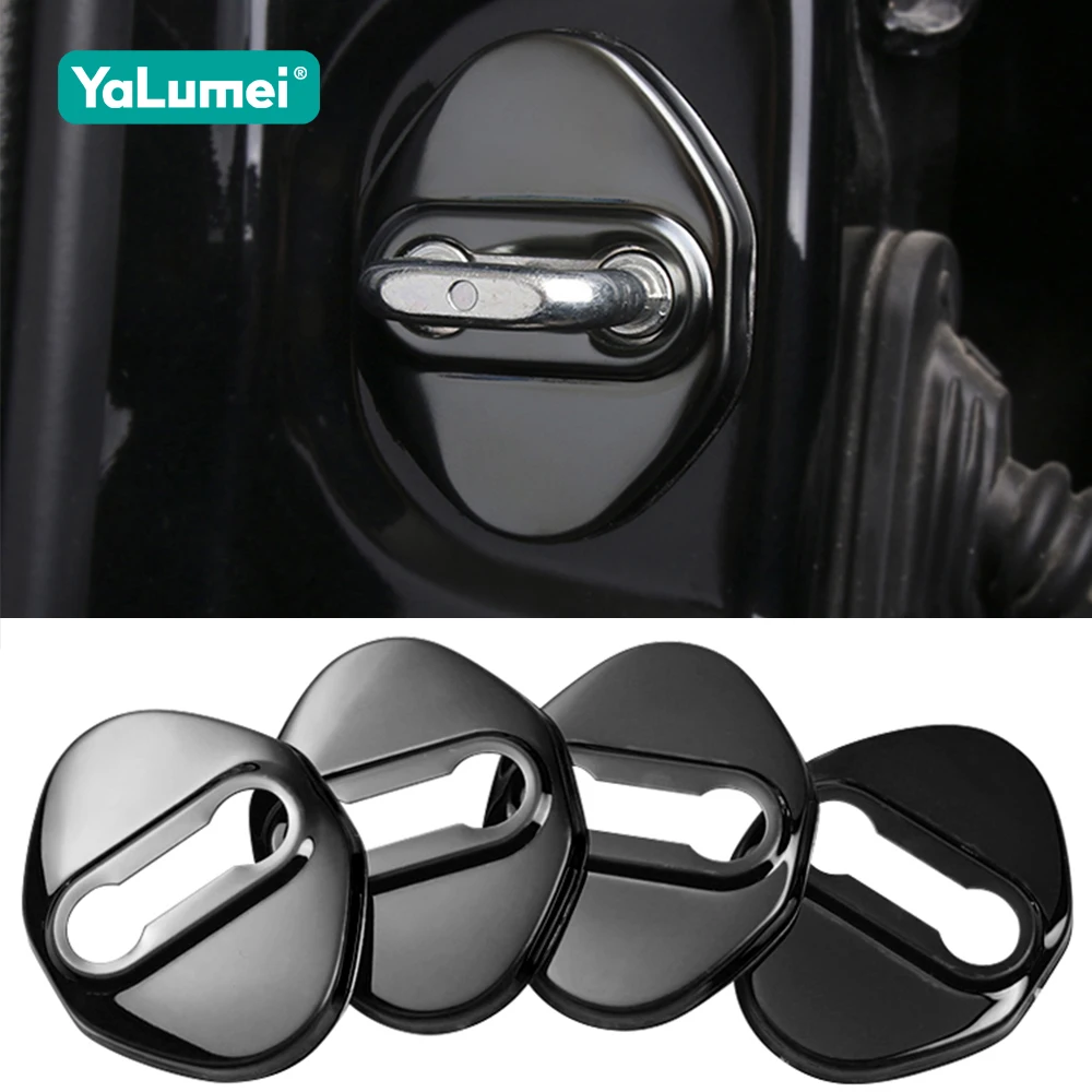 4PCS Car Door Lock Cover Case For Toyota Corolla Camry RAV4 CHR Yaris Hilux Prius Avensis Auris Prado Verso Fortuner Accessories