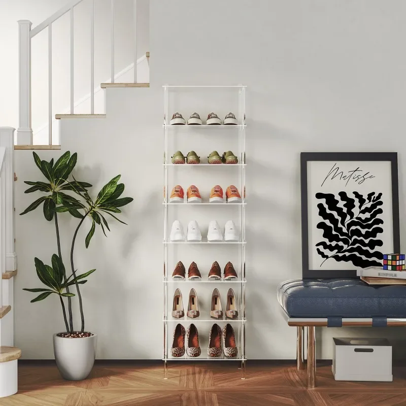 Acrylic 8-layer storage storage high shoe rack foyer closet pair of shoes transparent display rack