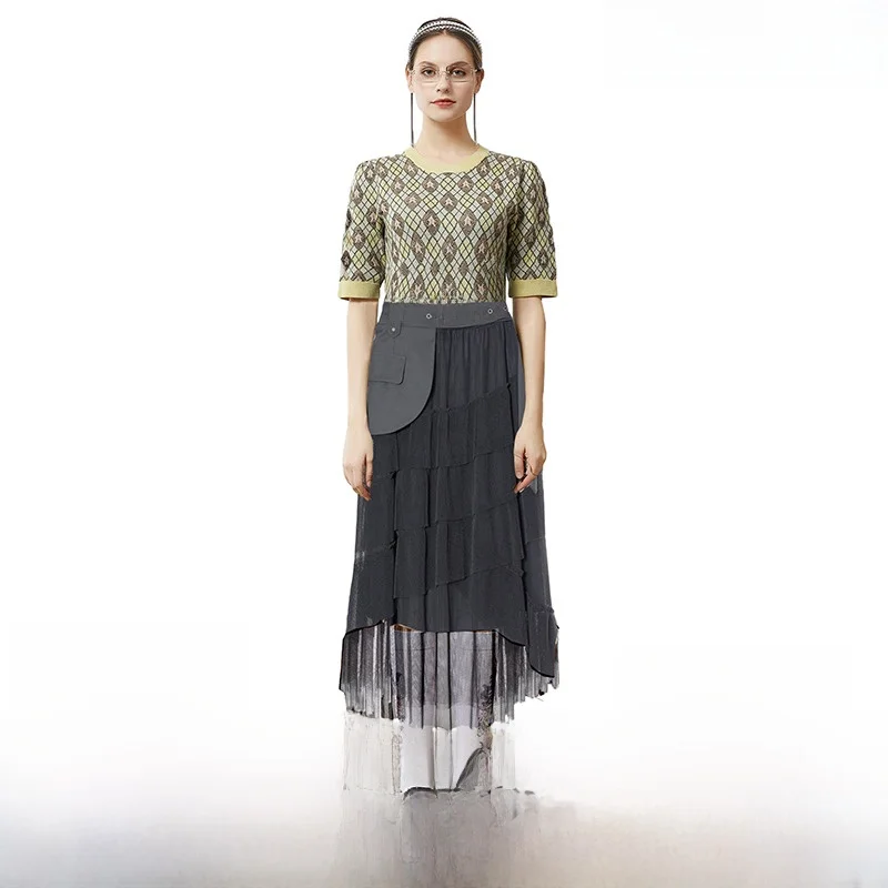 

Retro Floral round Ne Slim Fit Seven Sve Knitted Sweater for Women Commute Sle Long Sve Cotton Polyester Nylon Blend