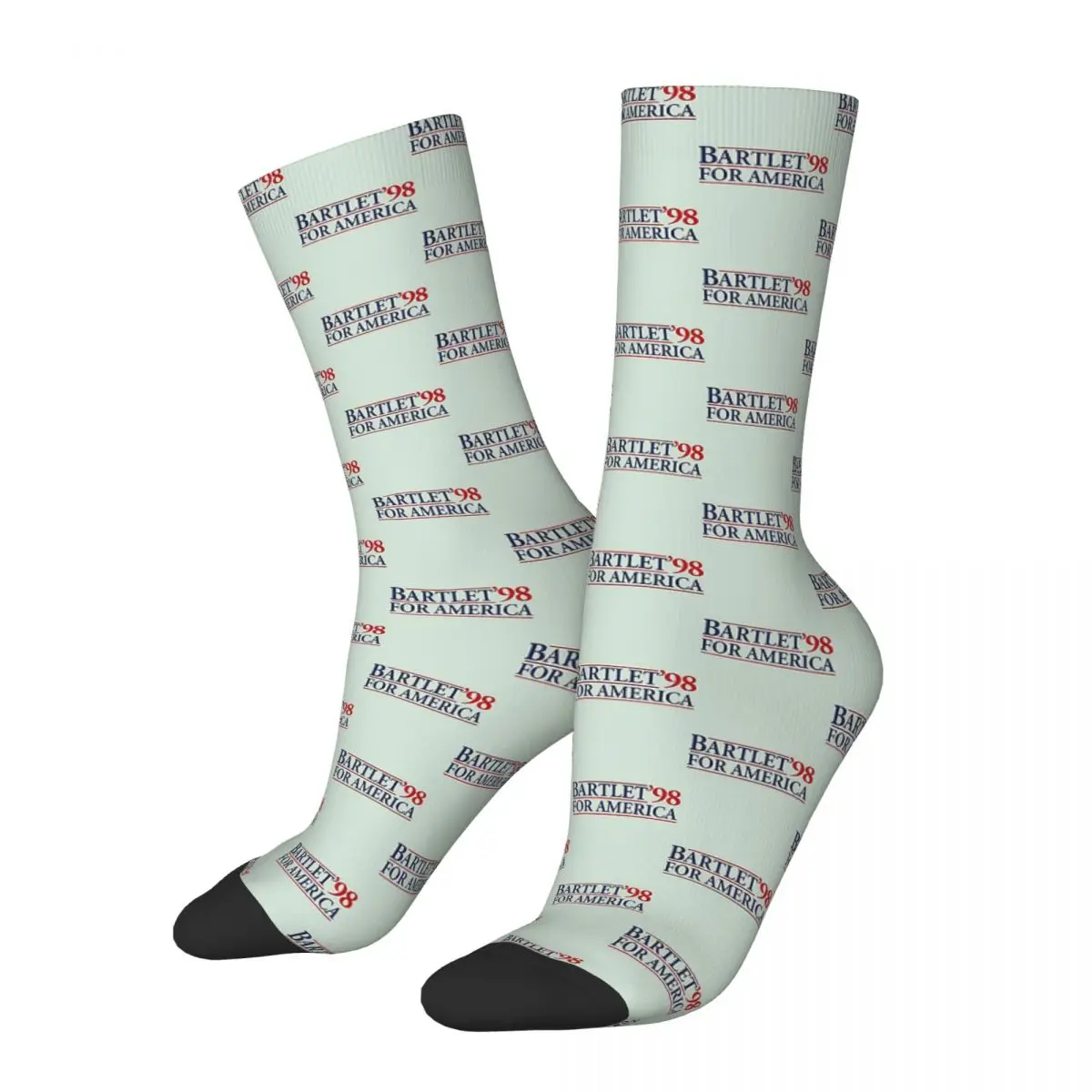 West Wing Bartlet For America 1998 Socks Harajuku Sweat Absorbing Stockings All Season Long Socks for Unisex Birthday Present