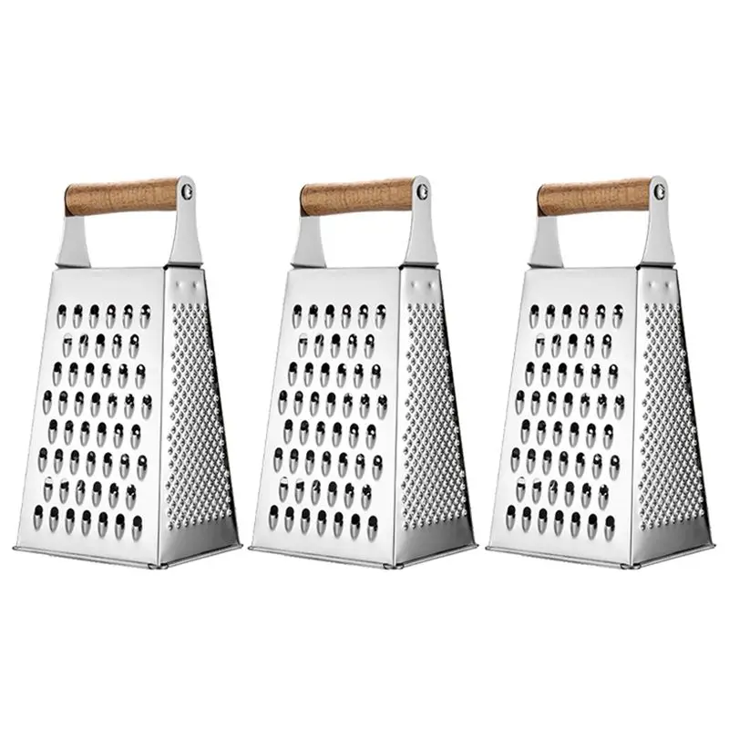 A36T-Multifunctional Stainless Steel Four-Sided Food Vegetable Grater Cheese Box Grater Peeling Grater
