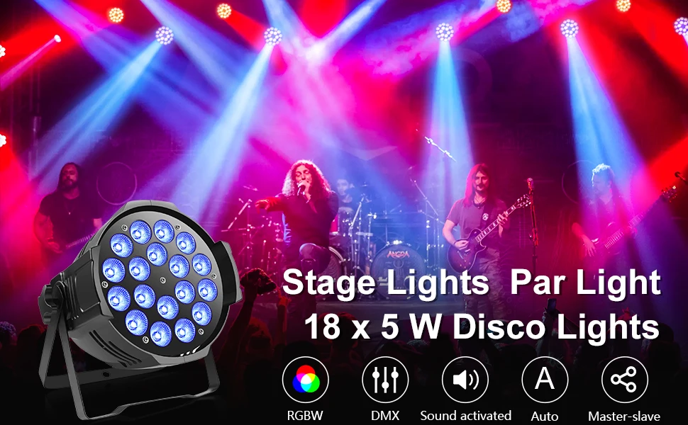 U'king 200w leds 4 in 1 par licht bühnen licht dmx licht farbe mischen regenbogen effekt outdoor led lampe dj lichter party licht disco – Detail 1