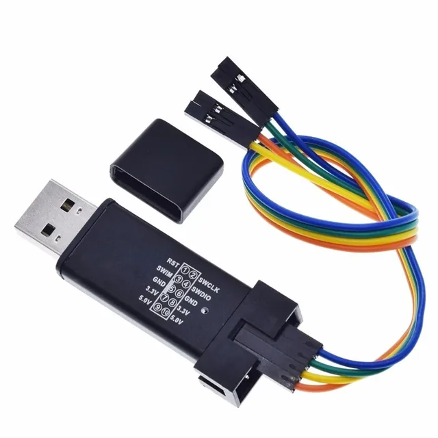 1Zestaw ST LINK Stlink ST-Link V2 Mini STM8 STM32 Simulator Download Programmer Programming With Cover DuPont Cable ST Link V2