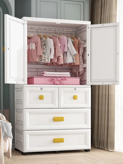 Children s wardrobe home bedroom modern and minimalist assembly double door simple wardrobe plastic baby storage cabinet AliExpress