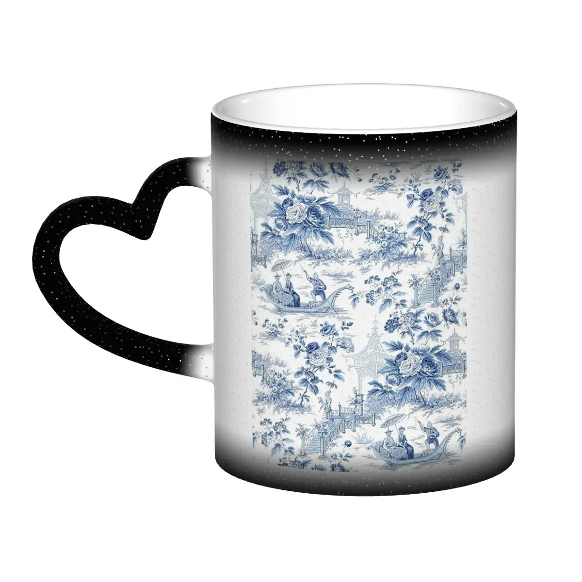 Blue Willow Chinoiserie Blue And White Porcelain Mug Funny Ceramic Coffee Cups Tea Mugs Milk Cup Drinkware Gift for Friends