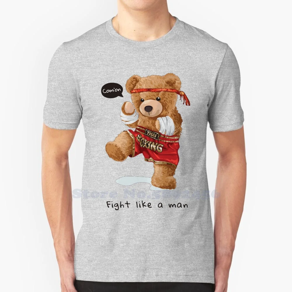 Cute Adorable Muay Thai Kickboxing Teddybear High-Quality 100% cotton T-Shirt