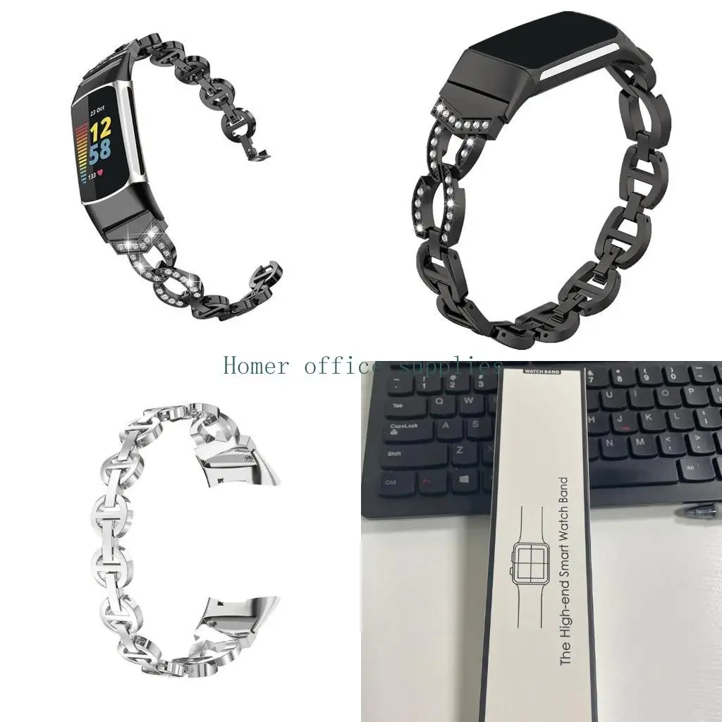 

K43B Stainless Steel Watchband Straps For Charge 5 Business Watch Strap