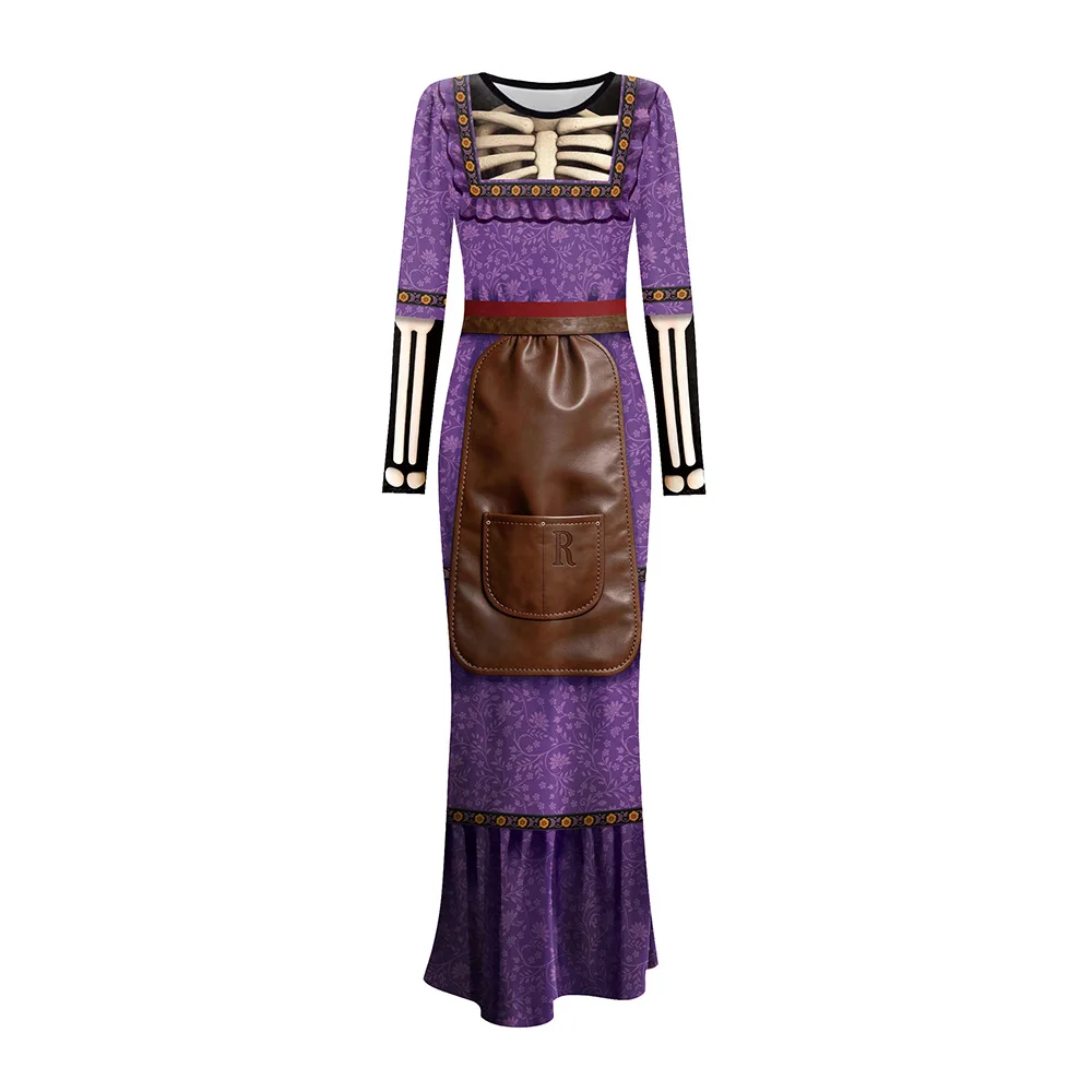 Halloween Family Party CoCo Outfit Mama Imelda Cosplay Costume for Women Skeleton Fancy Dress Movie Carnival Role-play view 4