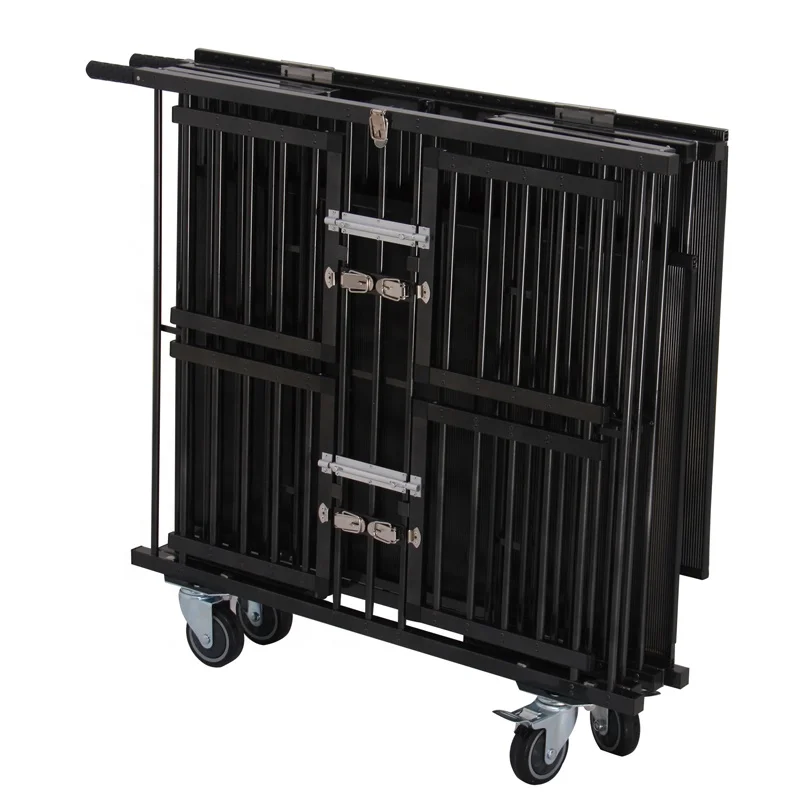 

Pet Trolley Wholesale Durable Locks Aluminum Pet Carrier Cart Travel Transparent Folding Pet Competition Show Cart