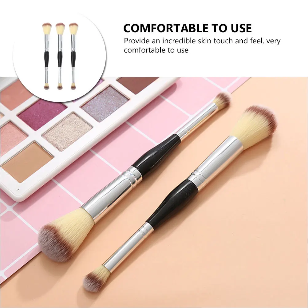 3-delige make-upborstels Set Double Ended Blending Blush Foundation Teint Brush Cosmetica Tool Cosmetica Brush