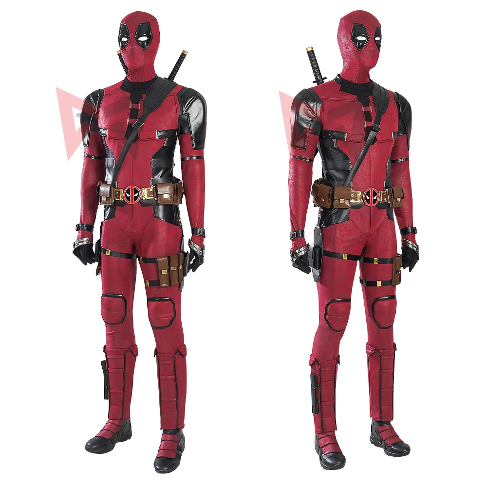 New Deadpooling 3 Wade Winston Wilson Jumpsuit  Belt Accessories Mask Cosplay Costume To Choose Movie Anti-hero Suit Halloween