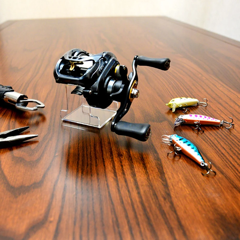 حامل عرض بكرة صيد الطعم من الأكريليك لوضع مجموعة البكرة يظهر أدوات صيد الأسماك #1