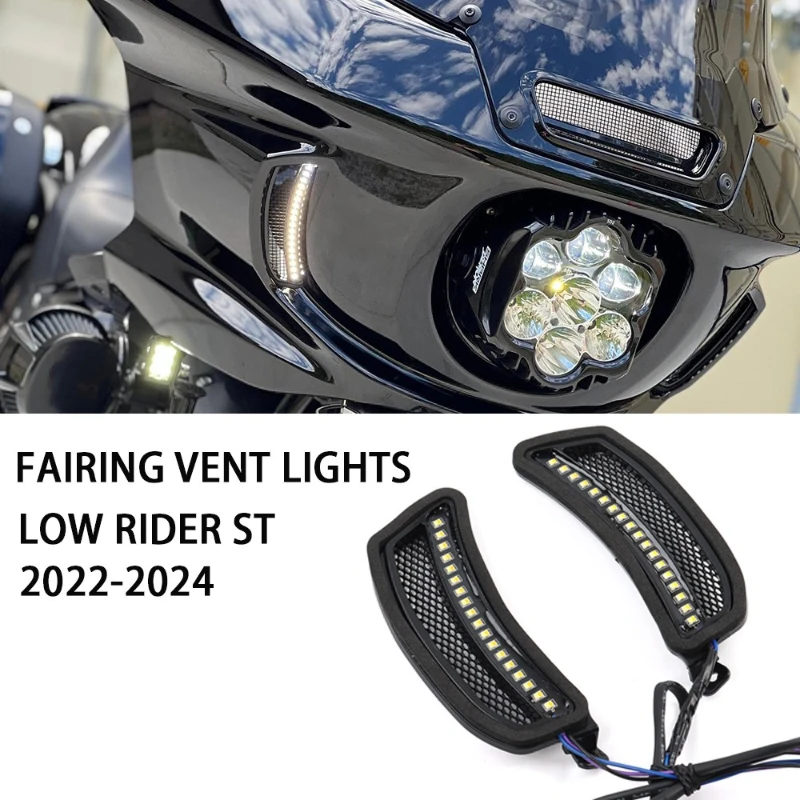 

For Harley Softail Low Rider ST El Diablo FXRST FXLRS High-end Motorcycle Tracer Headlight Vent Accent LED Indicator Trim Lights