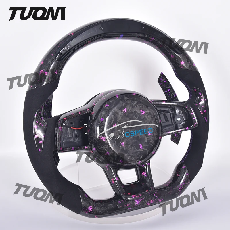 

For VW Golf7 MK7 Mk7.5 GTI Scirocco Polo GTS R Line Forge Carbon Fiber Customized LED RPM Steering Wheel