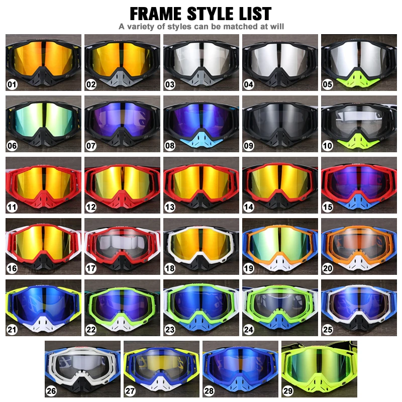Uchoose New Protective Glasses Motorcycle Outdoor Sports Windproof Dustproof Eye Glasses Ski Snowboard Goggles Motocross Riot
