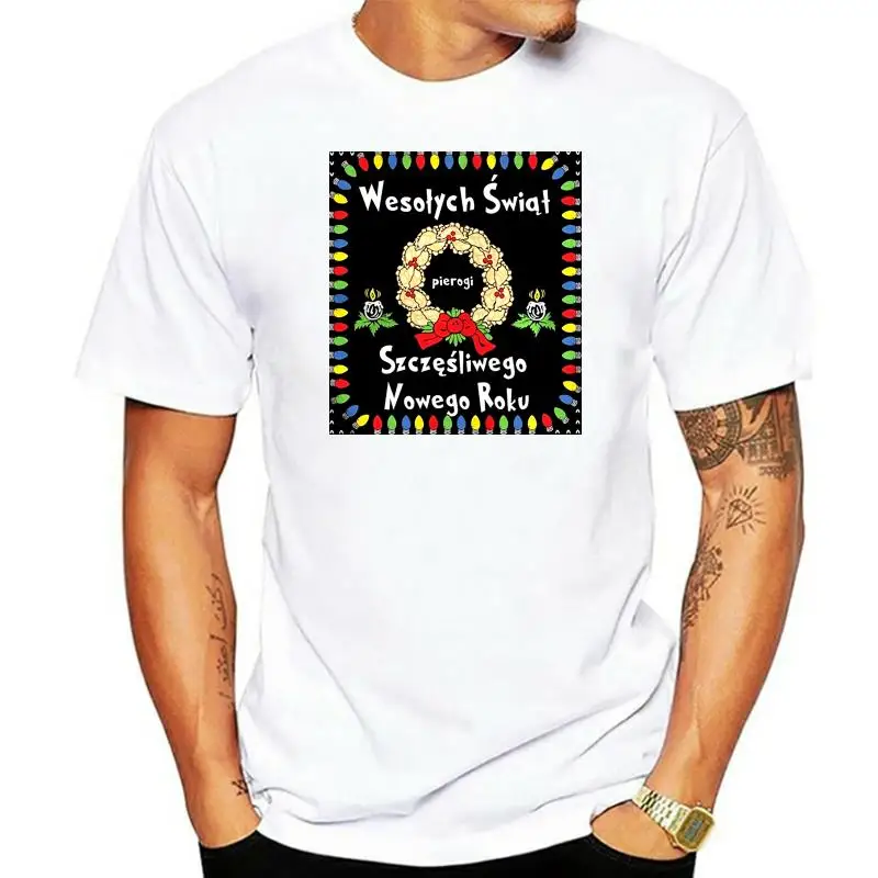 t shirt 2024 Fashion men t-shirt Pierogi Wreath Polish Food Polska Festive T-Shirt