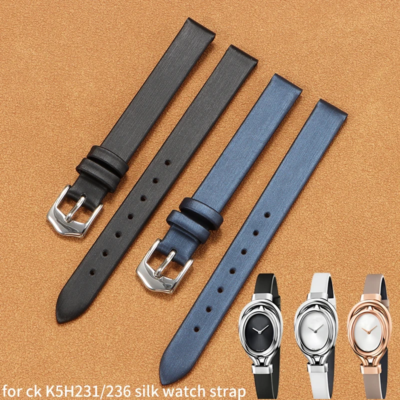 

Ремешок для часов из натуральной кожи из шелкового атласа 10 мм 14 мм для CK CalvinKlein K5H231/K5H236 K7N236/K7N23T/K1I235, сменный браслет