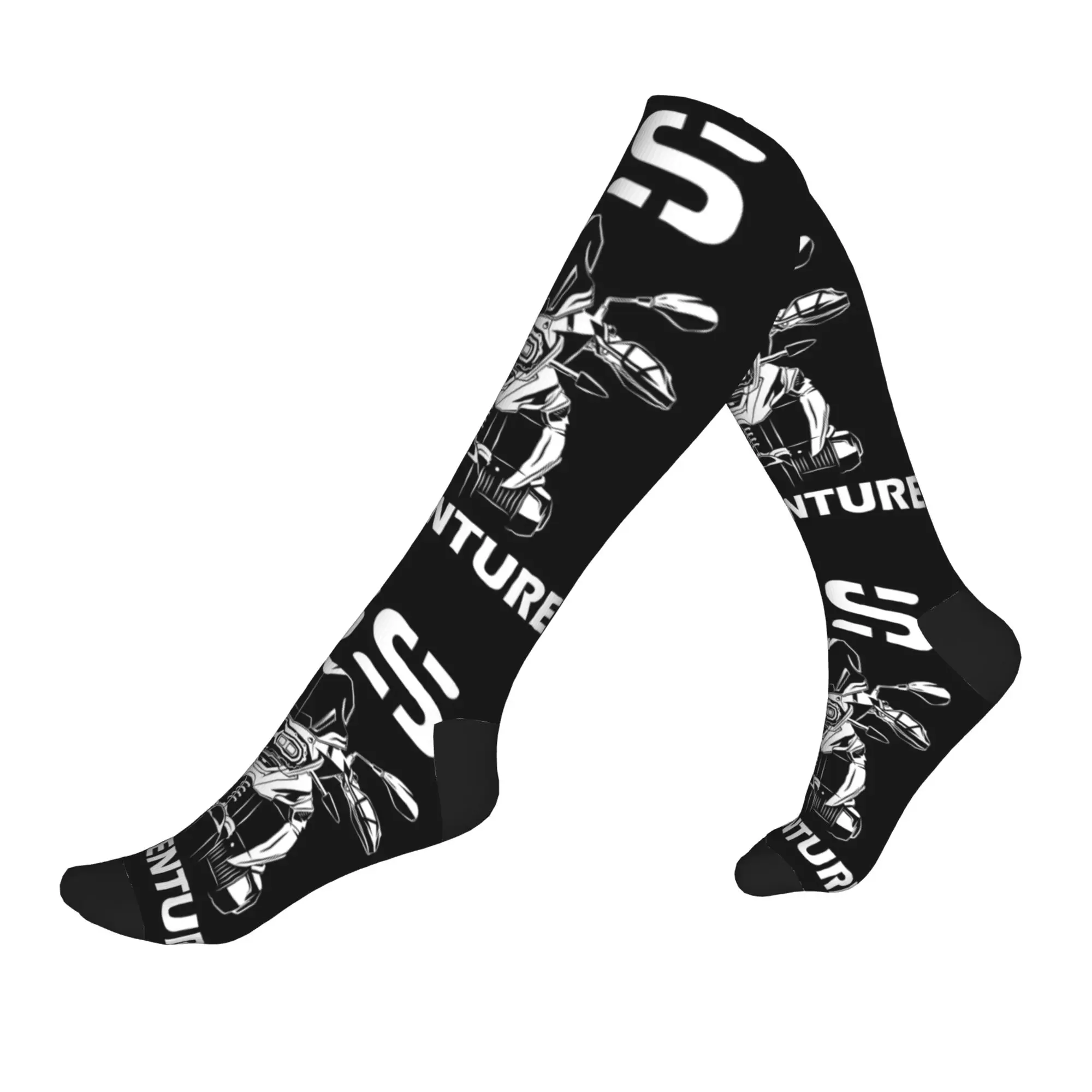 Chaussettes de moto GS Adventure 1250 pour hommes et femmes, chaussettes de sport extensibles, d'été, d'automne et d'hiver, à impression amusante, à compression
