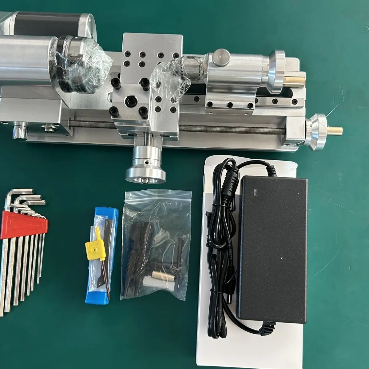 Complete Mini Metal Lathe Kit DIY Desktop Turning Machine With Power Supply Tools Set For Hobby Craft Making