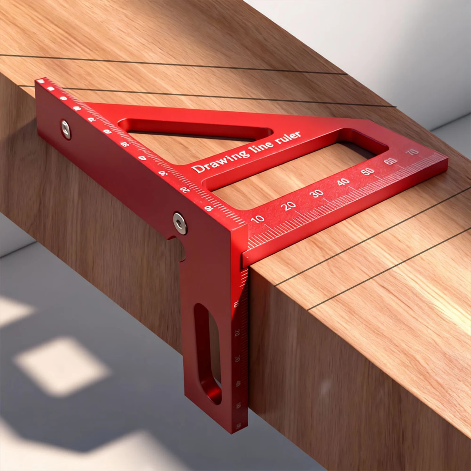 3D Multi-Angle Measuring Ruler Aluminum Alloy 45/90 Degree Woodworking Square Protractor for Engineers Carpenters and Craftsmen