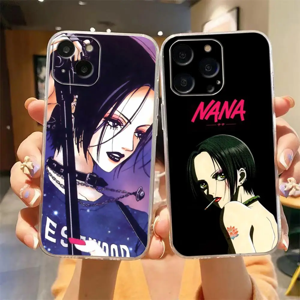 Clear Phone Case For iPhone 15 14 12 13 11 Pro SE 8 7 Plus X XR XS Max SE Silicone Case Funda Shell Nana Osaki on Purple Tie Dye